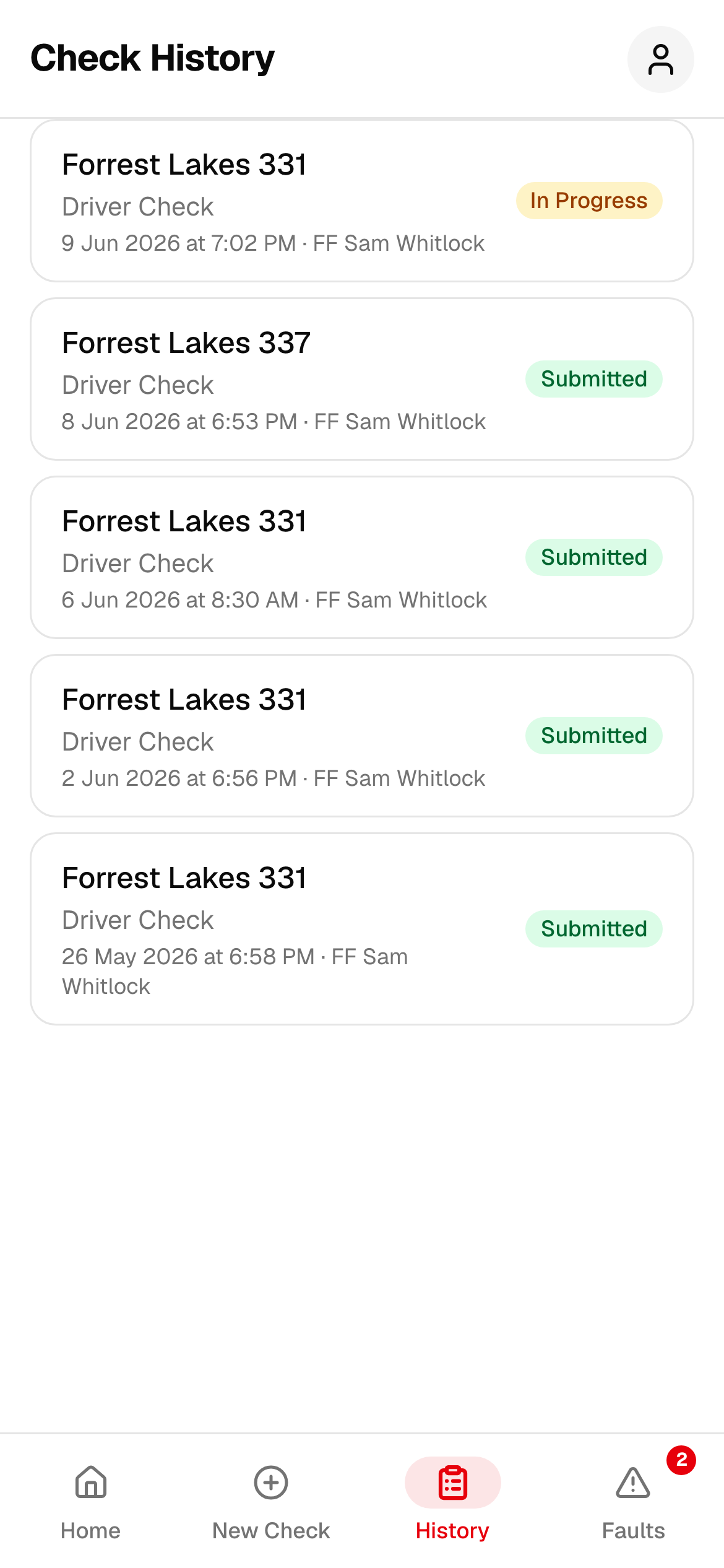 Searchable check history across all appliances